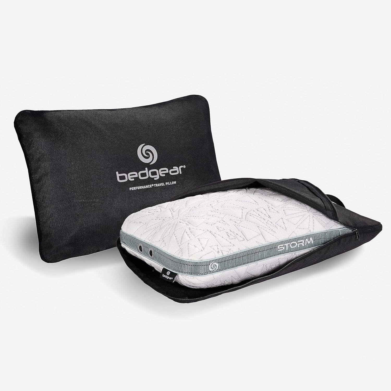 Bedgear Storm Performance Pillow - Travel Size - Cooling Bed Pillow for Hot Sleepers - Medium-Firm Pillow for All Sleep Positions, Hypoallergenic, Washable & Removable Cover