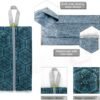 BeeGreen Shoe Organizer Shoe Bags For Travel with Zipper Closure, Shoe Storage Organizer with Handle Travel Bags, Green Blue Lightblue-Geometry, Large, Green Blue Lightblue-geometry - Image 3