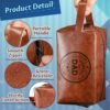 Travel Toiletry Bag for Man PU Leather Toiletry Bag with Gift Box Men Travel Essential Makeup Bag Toiletry Bathroom Travel Accessories Dopp Kit for Dad Birthday Gift Christmas New Year Gift - Image 4