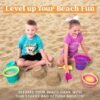 JOYIN Foldable Beach Bucket Set - 3 Packs Collapsible Toy Buckets with Shovels and Mesh Backpack for Kids Toddlers Party, Camping Gear, Travelling, Fishing Water Pail (Pink/Purple/Green) - Image 6