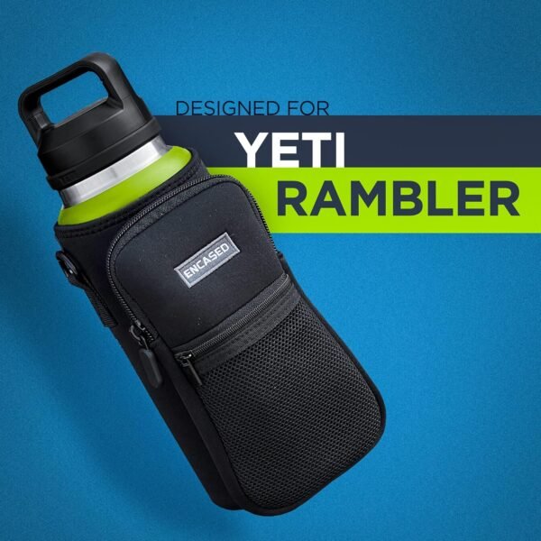 Insulated Carrier Bag Designed for YETI Rambler 26oz Water Bottle with Large Storage Pocket, Hand Strap and Padded Shoulder Sling, Travel Sleeve for Phone Storage and Accessories (Neoprene) - Image 5