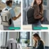 BAGSMART College Backpack, 15.6" Laptop Backpack, Travel Bookbag Backpack for Women Daypack Ergonomic Shoulder Straps,Lightweight,Multi-Compartment Work Bag Computer Backpacks for Men Grey - Image 2