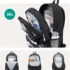 BAGSMART College Backpack, 15.6" Laptop Backpack, Travel Bookbag Backpack for Women Daypack Ergonomic Shoulder Straps,Lightweight,Multi-Compartment Work Bag Computer Backpacks for Men Grey - Image 3