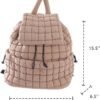 VAKAER Puffer Backpack for Women Lightweight Quilted Hiker Pack with Drawstring Padding Backpacks for Travel Gym (Khaki) - Image 2
