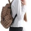 VAKAER Puffer Backpack for Women Lightweight Quilted Hiker Pack with Drawstring Padding Backpacks for Travel Gym (Khaki) - Image 5