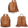 S-ZONE Leather Backpack Purses for Women Antitheft Soft Rucksack Ladies Shoulder Bag Medium - Image 6
