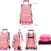 Rolling Backpack,Backpack with Wheels,Kids Roller Backpack for Girls Boys Travel Bag on Wheels Kids Trolley School Bag,Blue - Image 2
