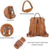 S-ZONE Leather Backpack Purses for Women Antitheft Soft Rucksack Ladies Shoulder Bag Medium - Image 5