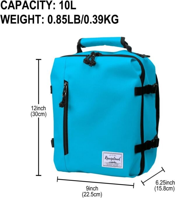 Kids Travel Backpack Suitcase Style Lightweight Carry-On Weekender Bag 10L Daypack with Tablet Sleeve and Chest Strap, Water Blue - Image 5