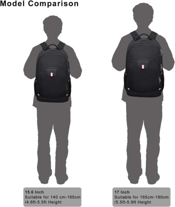 Della Gao Laptop Backpack, Business Travel Backpack with USB Charging Slit for Men Womens, Anti Theft Water Resistant Computer Backpack Fits 15 Inch Laptop and Notebook, Black - Image 6