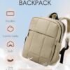 CLUCI Quilted Travel Backpack for Women,Lightweight Carry on Backpack for Airplanes, Puffy Gym Bag with Shoe Compartment,TSA Personal Item Travel Bag fits 15.6" Laptop Daypack for Weekender Pale Camel - Image 2