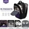 LOVEVOOK Laptop Backpack for Women,15.6 Inch Work College Travel Business Copmputer Backpack, Backpacks with USB Port,Waterproof Back Pack with Laptop Compartment for Teacher Nurse,Black-Purple-Blue - Image 3