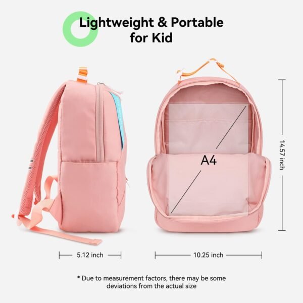 Voova Kids Backpack for Teen Girls Boys, Cute Mini Backpacks for Toddlers Preschool and Kindergarten, Waterproof Lightweight Small School Bookbag Fits 3 To 8 Years Old for School and Travel, Pink - Image 5