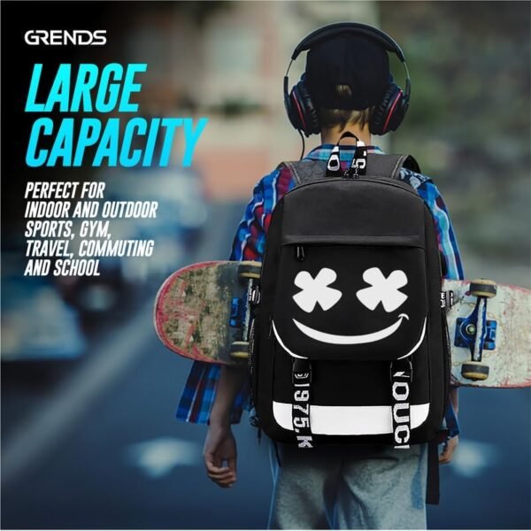Kids Backpack Boys Anime Backpack Bookbag for Boys School Bag Boys Backpack 8-12 Years Old Middle School Travel Back Pack Teen with USB Charging Port Anti-Theft Lock Shoulder Bag Pensil Case - Image 4