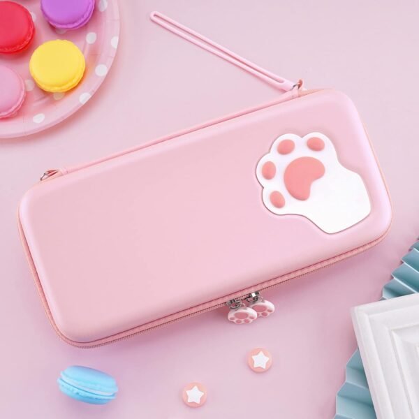 playvital Pink Cute Carrying Case for Nintendo Switch & Switch OLED, Portable Travel Storage Case for Switch - Image 4