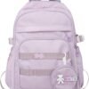 Cute School Backpack for Teen Girls Backpack for School Aesthetic College Backpack for Kids Students Large Travel Laptop Capacity Casual Daypacks Solid Color(Purple)