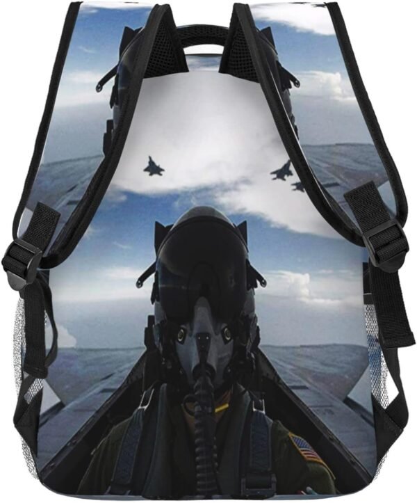 Backpack for Boys Girls Kids, Fighter Pilot Aircraft Airplane Plane Backpack Travel School Bag Bookbag Schoolbag Daypack for Men Teens Children - Image 4