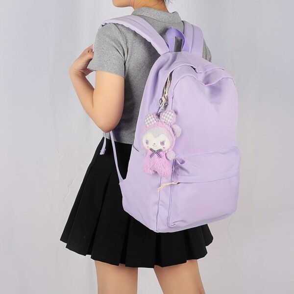 School Backpack for Teen Girls Kids Bookbags Elementary Middle School Laptop Bags Women Travel Daypacks (Purple) - Image 3