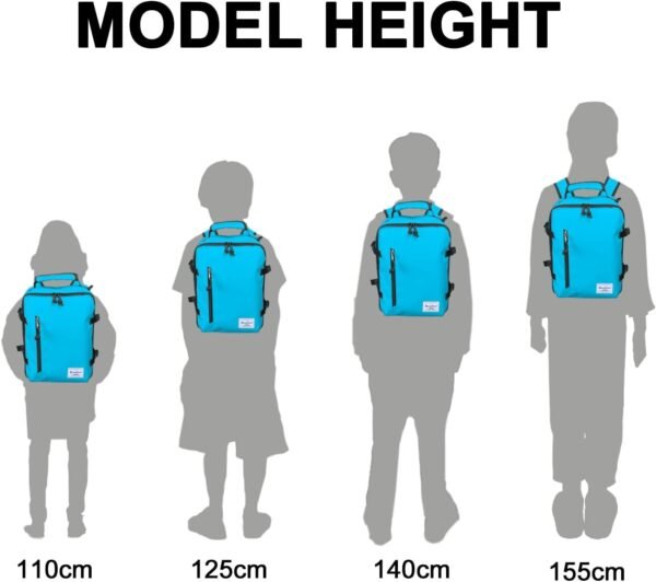 Kids Travel Backpack Suitcase Style Lightweight Carry-On Weekender Bag 10L Daypack with Tablet Sleeve and Chest Strap, Water Blue - Image 6