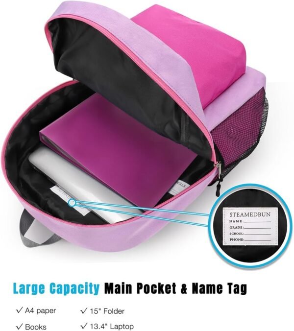 STEAMEDBUN Kids Backpack for Girls,Kindergarten Backpack for Toddler Girls Age 3-6 - Image 3