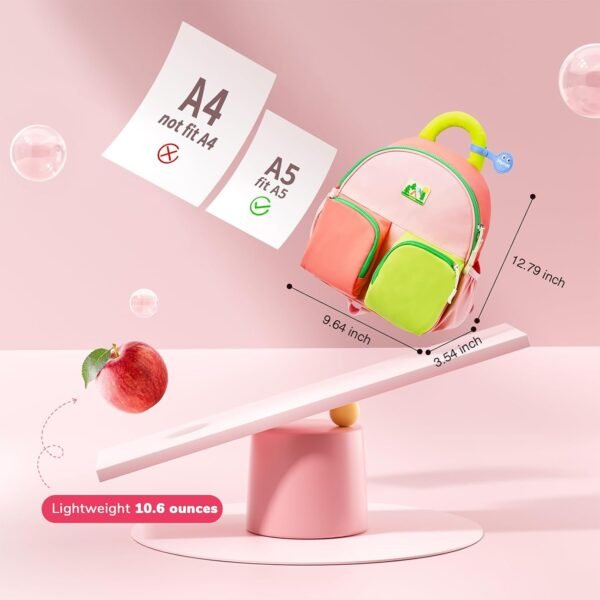 Kids School Travel Backpack For Girls Boys, Toddler Preschool Mini Lightweight Bookbag,Ideal For Back to School Gift,Small (Pink) - Image 3