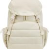 BAGSMART College Laptop Backpack, Large Opening Travel Backpack for Women,TSA Approved Personal Item, Outdoor Backpack for 15.6 Inch Laptop, Water-Resistant Casual Daypack, Beige