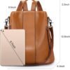 S-ZONE Leather Backpack Purses for Women Antitheft Soft Rucksack Ladies Shoulder Bag Medium - Image 4