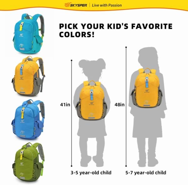 SKYSPER Kids Backpack 10L Toddler Backpack Travel Daypack for Preschool and Kindergarten(Yellow) - Image 7