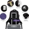 LOVEVOOK Laptop Backpack for Women,15.6 Inch Work College Travel Business Copmputer Backpack, Backpacks with USB Port,Waterproof Back Pack with Laptop Compartment for Teacher Nurse,Black-Purple-Blue - Image 7