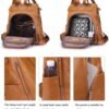 S-ZONE Leather Backpack Purses for Women Antitheft Soft Rucksack Ladies Shoulder Bag Medium - Image 3