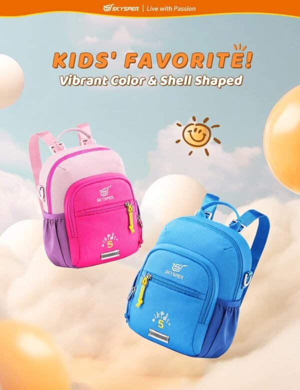SKYSPER Toddler Backpack - Cute Kids Backpack Travel Preschool Bag Mini Girl Backpacks Small Kindergarten, 2 Year Old Boys and Girls - Image 3