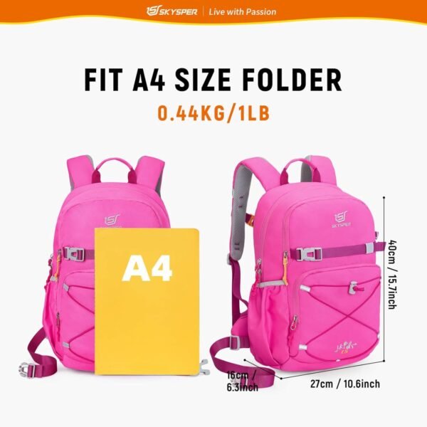 SKYSPER Kids Backpack - 15L Travel Backpacking Small Age 4-6 Ergonomical Design Multi-compartment Breathable Day Pack Preschool Kindergarten Bag - Image 5