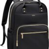 Laptop Backpack Women,15.6 Inch Teacher Backpack Laptop Bag with Laptop Compartment,Waterproof Daypack for Work Travel，Black
