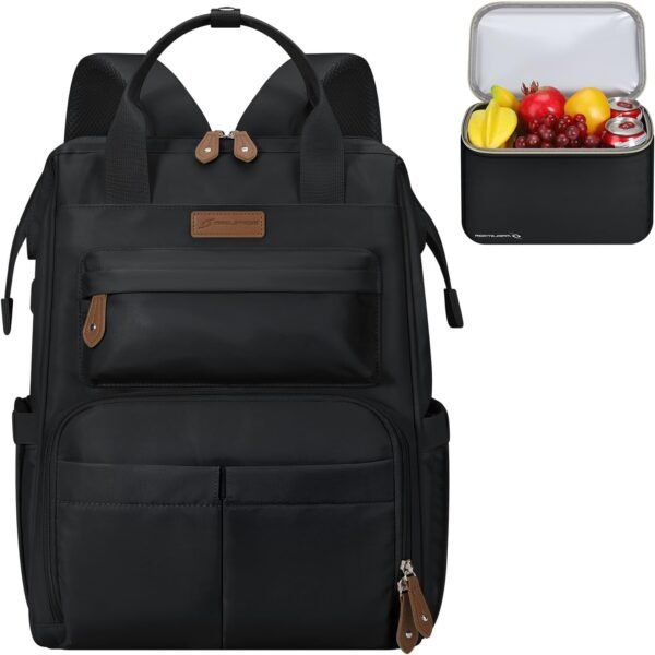 Maelstrom Travel Backpack for Women Men,Laptop Backpack Fits 15.6-17.3 Inch Laptop, Water Resistant Carry On Backpack with Detachable Lunch Box,Black