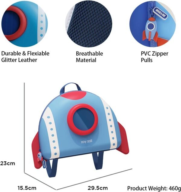 Zoy zoii Toddler Backpack for Boy, Kids Mini Battleship Backpack Gift, Preschool Kindergarten Travel Bag for 2-6 Years - Image 2