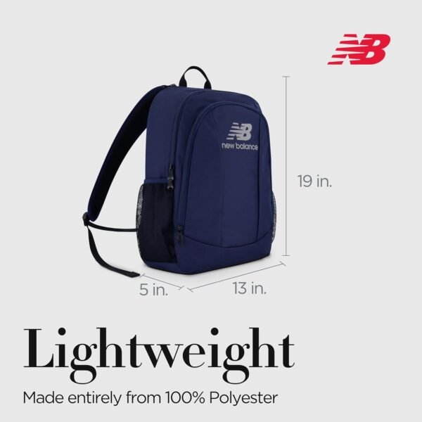 New Balance Laptop Backpack, Commuter Travel Bag for Men and Women, Navy, 19 Inch - Image 5