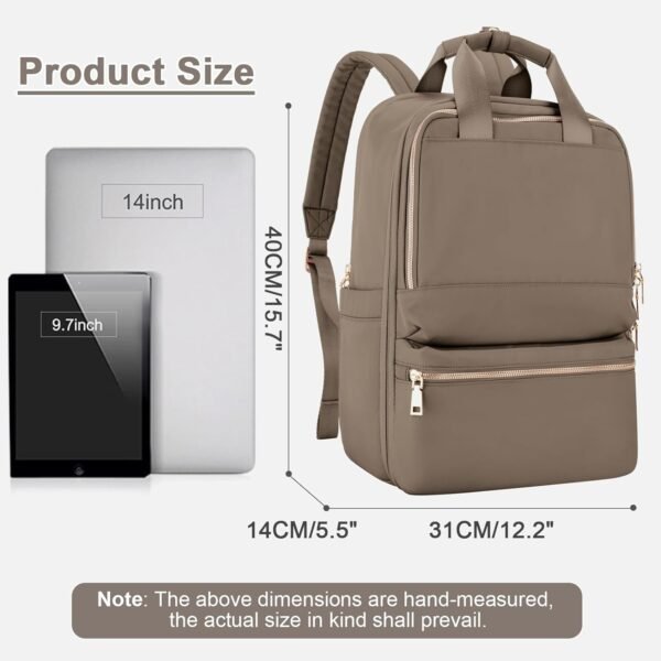 Travel Backpack Carry On Flight Approved Small Travel Backpack For Women Carry On Backpack Personal Item Travel Bag Laptop Teacher Backpack Work Backpack For Traveling On Airplane Dark Brown - Image 3