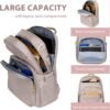 VANKEAN 15.6 Inch Laptop Backpack for Women Work Bag Fashion with USB Port, Waterproof Stylish Travel Bags Casual Daypacks for College, Business, Light Dusty Pink - Image 5