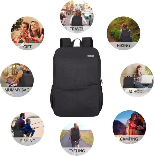 MAXTOP Deep Storage Laptop Backpack with USB Charging Port[Water Resistant] College Computer Bookbag Fits 15 Inch Laptop Black - Image 6