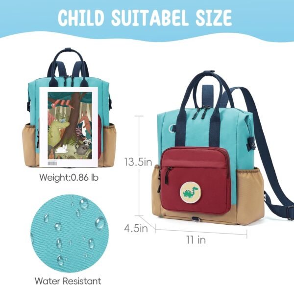 CLUCI Toddler Backpack Kids Backpacks For Boys Preschool Kindergarten Elementary Daycare Backpack For School & Travel Bookbag with 4 Detachable Cute Patches - Image 4