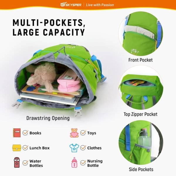 SKYSPER Kids Backpack for Boys Girls Lightweight Travel Daypack Elementary Student Rucksack Outdoor Primary School Bag - Image 2