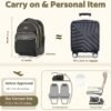 Small Rolling Backpack, Underseat Carry On Luggage For Adults With Wheels, 15.6 Inch Wheeled Backpack for Women, Travel Roller Backpack, Rolling Bag, Black Gold - Image 4