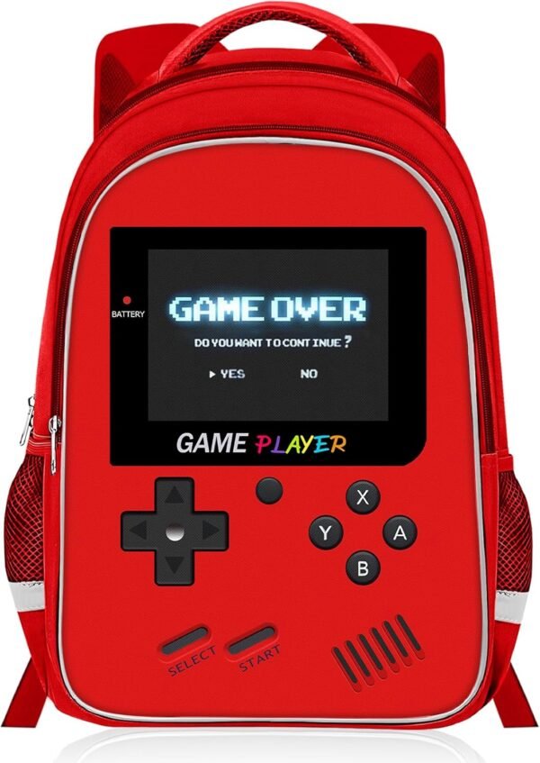 Backpack For School Boys - Gamer Boys Backpack For Elementary Middle School - Boys Backpacks Ages 6-18 Kids Children Teens ，17″ Video Game Bookbag Travel Back Pack