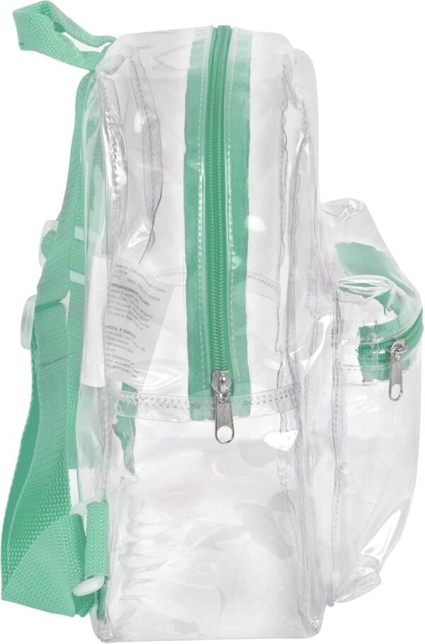 MADISON & DAKOTA Clear Mini Backpacks for Beach, Travel - Stadium Approved Bag with Adjustable Straps - Image 3