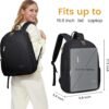 LOVEVOOK Laptop Backpack for Women, 15.6 Inch Travel Work Backpack for Teacher Nurse, Anti Theft Water Resistant Computer Back Pack for College Business Black - Image 2