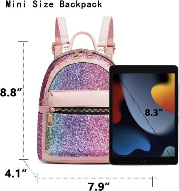 Mini Backpack for Girls, Small Backpack Purse for Women Teens Kids, Cute Mini Bookbag with Coin Purse Gift - Image 4