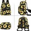 LEDAOU Mini Backpack Girls Cute Small Backpack Purse for Women Teens Kids School Travel Shoulder Purse Bag (Black Sunflower, 1 Pcs) - Image 4