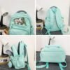 Cute School Backpack for Teen Girls Backpack for School Aesthetic College Backpack for Kids Students Large Travel Laptop Capacity Casual Daypacks Solid Color(Purple) - Image 3