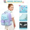 3PCS School Backpack for Girls, Kids Backpack for Girls with Lunch Box Pencil Case, Cute Kawaii Mermaid Backpack for Girls, Schoolbag Bookbag for Kindergarten Elementary Middle High School - Image 4