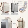 LOVEVOOK Travel Backpack Women, Flight Approved Carry On with 17.3inch Laptop Compartment, Personal Item with 3 Packing Cubes, Perfect for College, Hiking, Overnight - Beige - Image 4